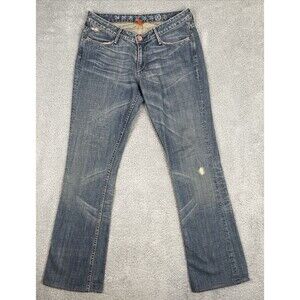 Ernest Sewn Hefner Bootcut Flare Vintage Y2K Whiskers Jeans Size 30 USA Made